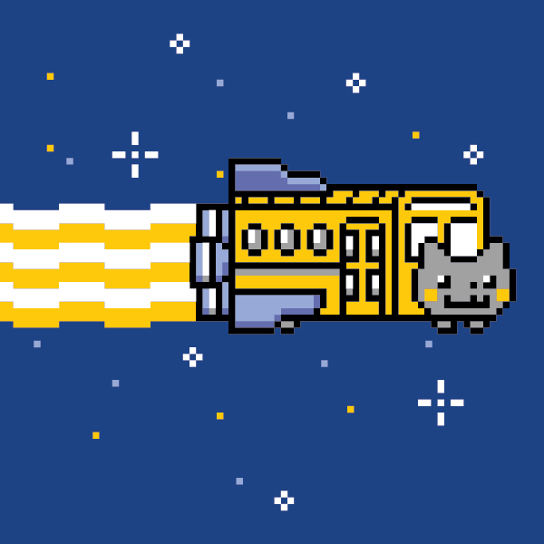 Nyan Magic School Cat Bus of Learning T-Shirt